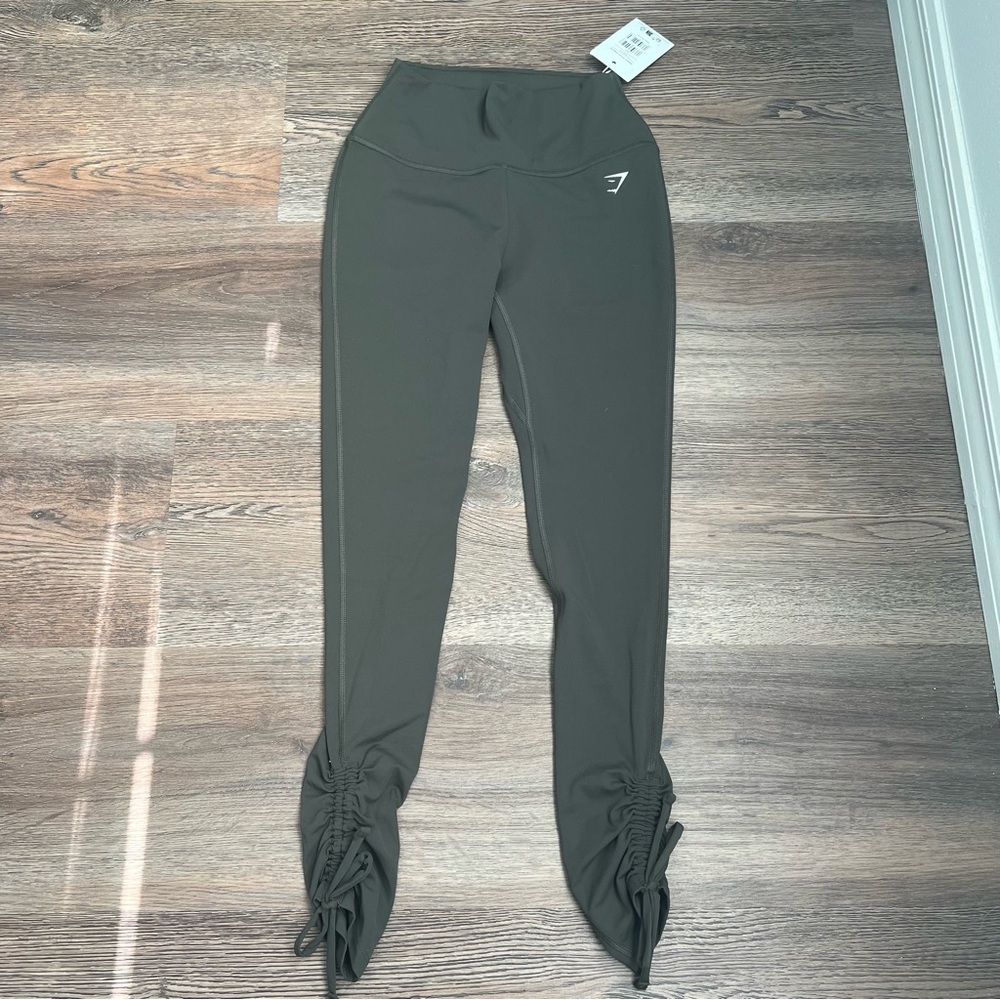 Gymshark Ribbon Ankle Olive Green Leggings - Picture 5 of 10
